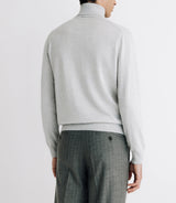 Pull col roulé en laine mérinos gris - IZAC