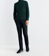 Pull col roulé en laine mérinos vert - IZAC