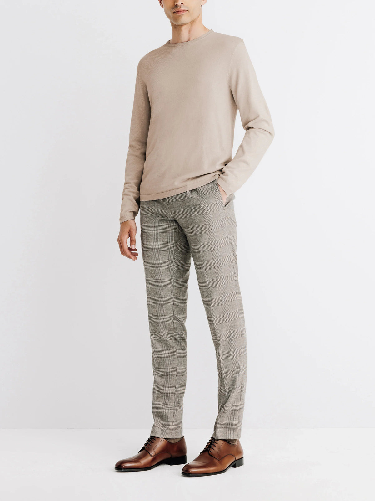 Pull col rond beige - IZAC