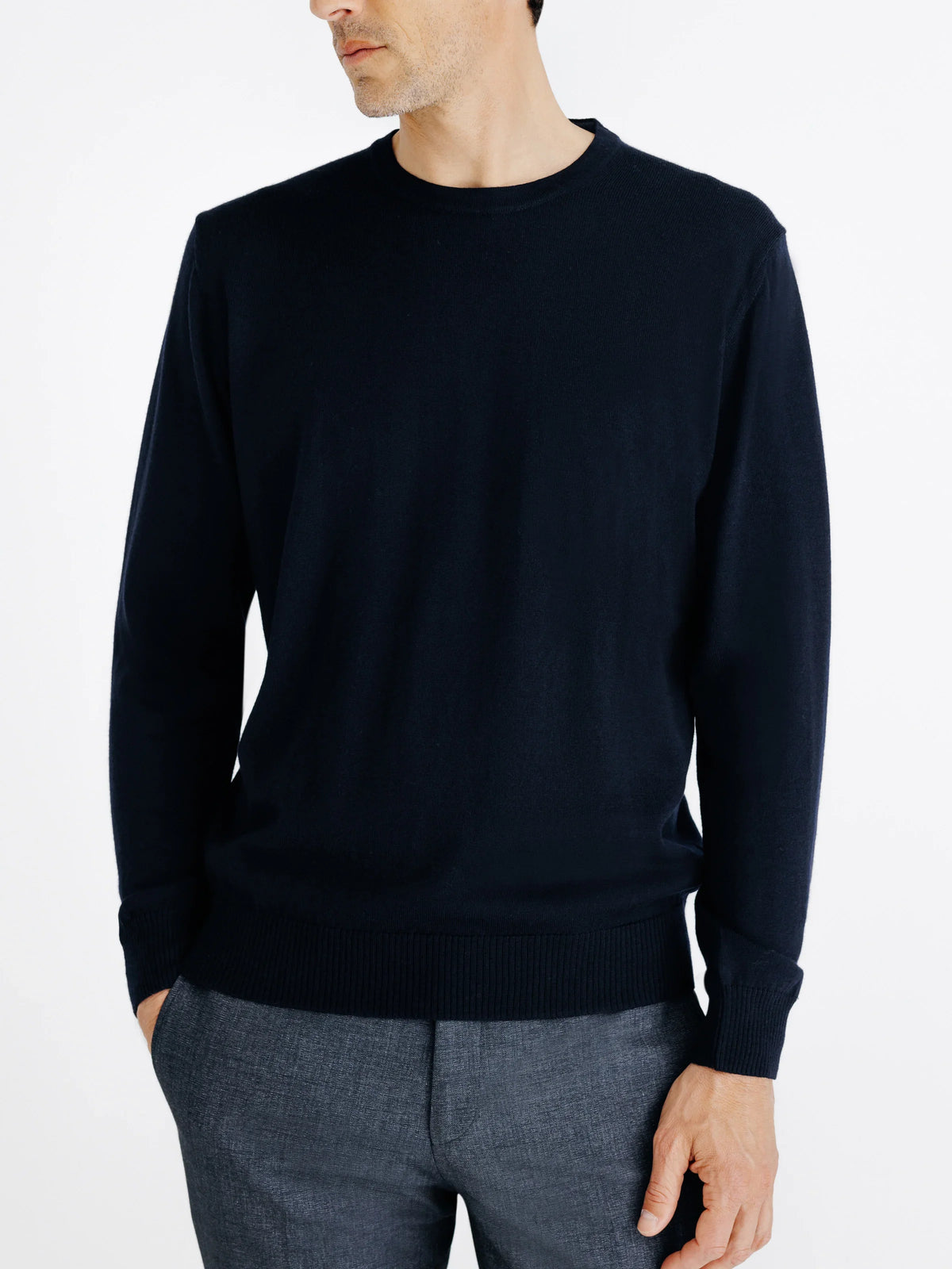 Pull col rond marine - IZAC