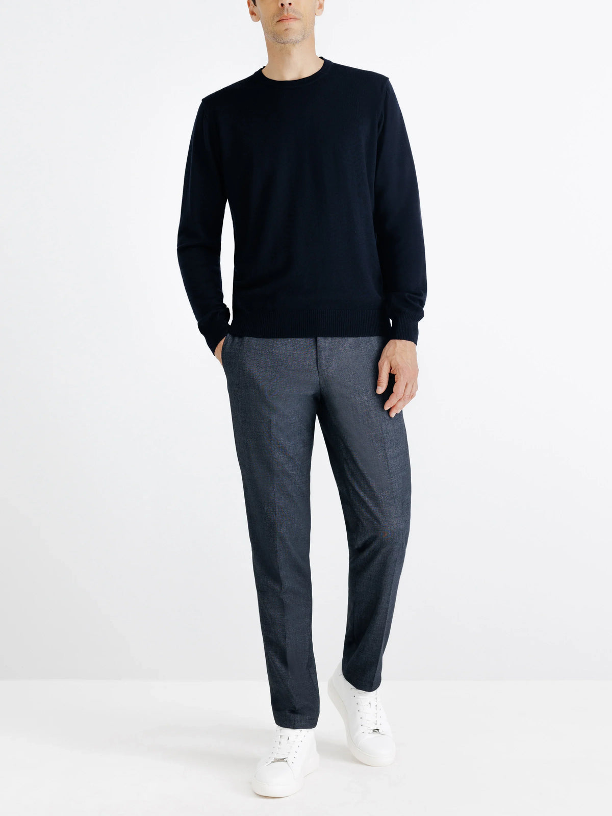 Pull col rond marine - IZAC