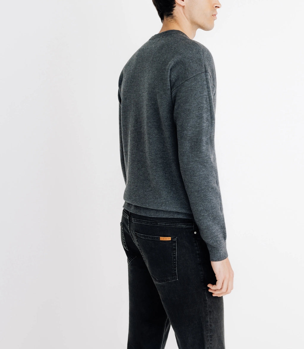 Pull sweat col rond anthracite - IZAC
