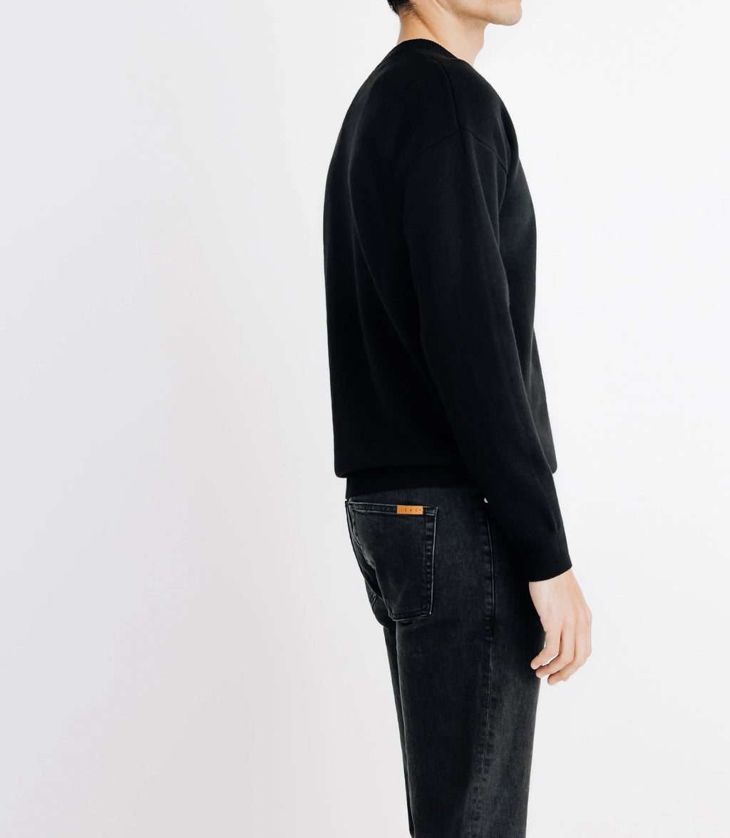 Pull sweat col rond noir - IZAC