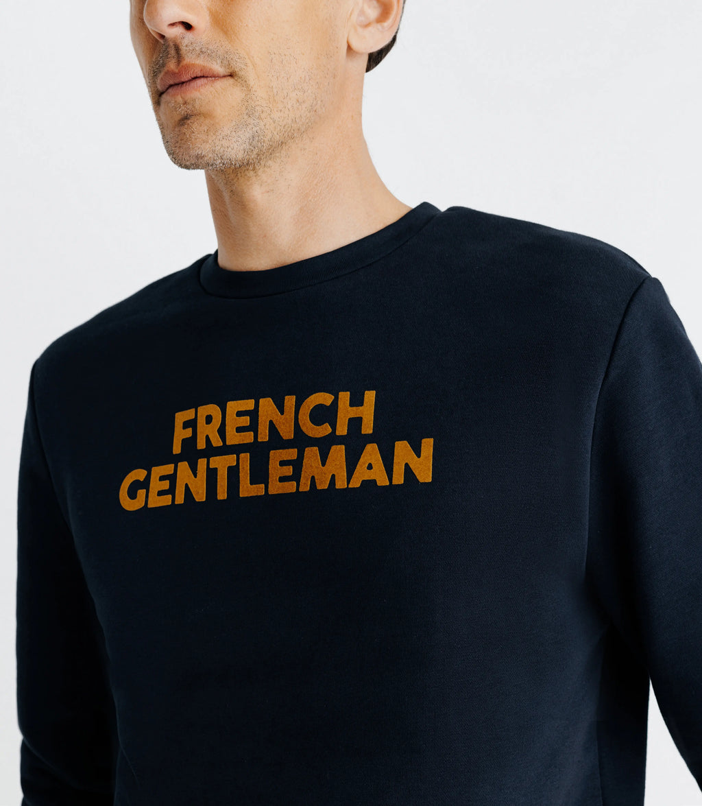 Pull sweat avec flocage marine - IZAC