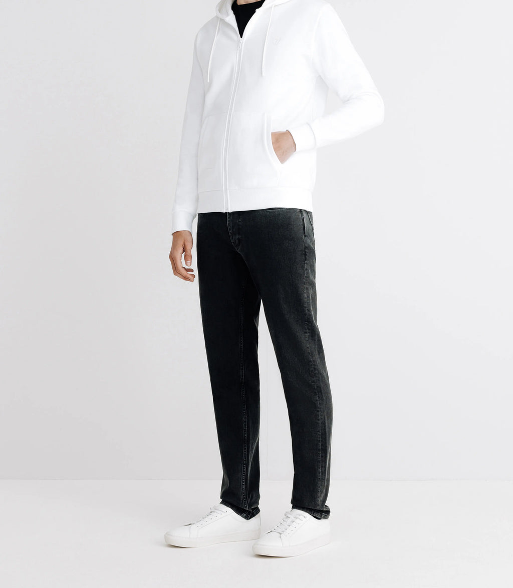 Pull gilet à capuche blanc - IZAC