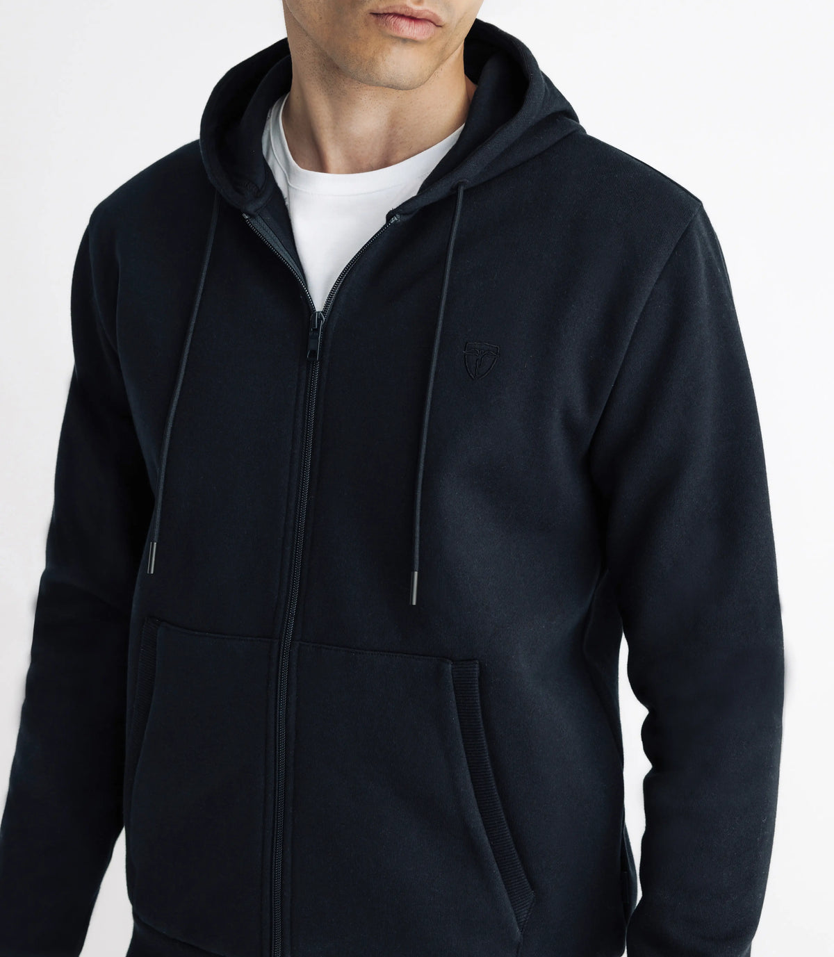 Pull gilet à capuche noir - IZAC