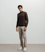 Pull col montant demi zippé marron - IZAC