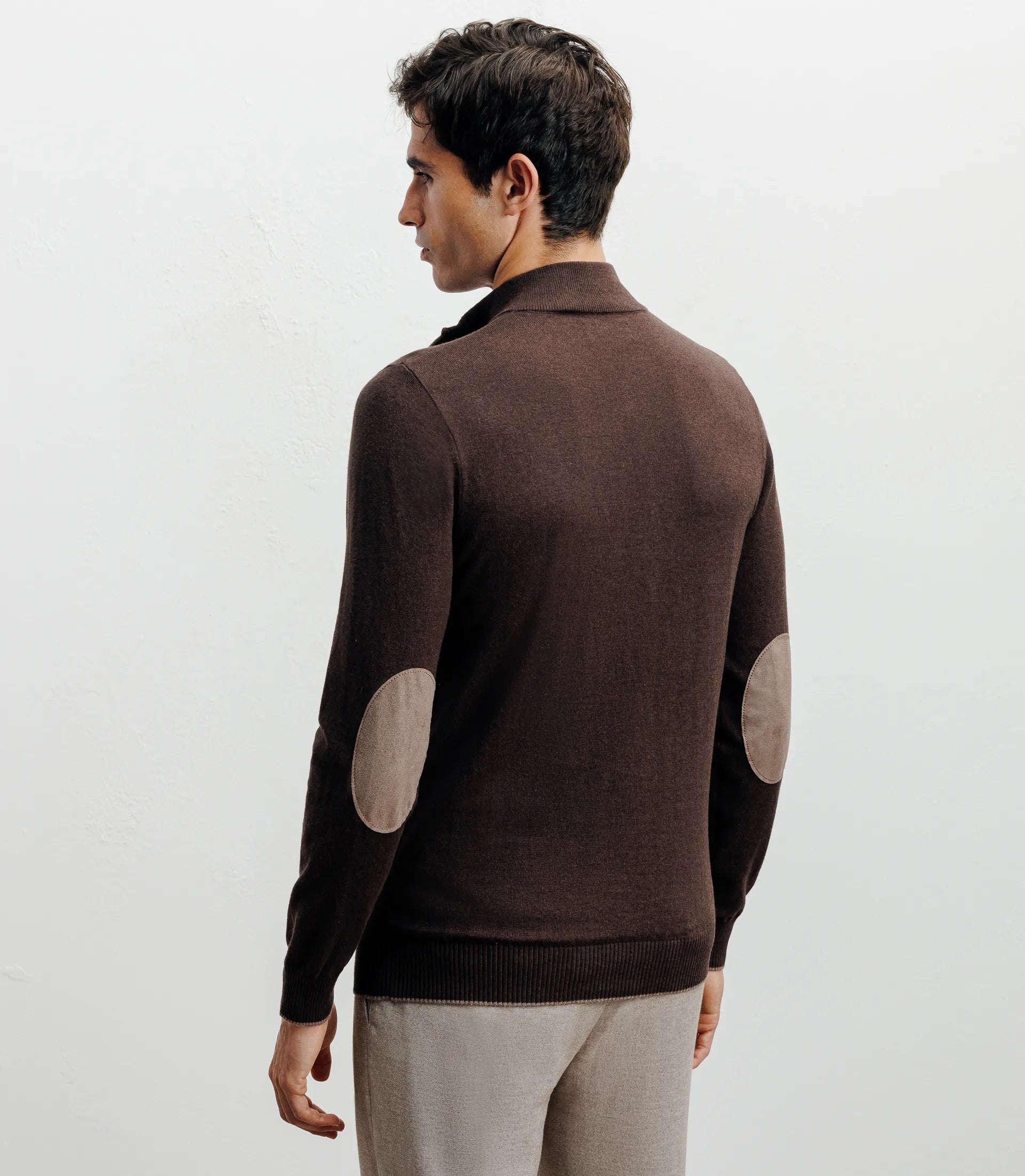 Pull col montant demi zippé marron - IZAC