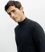 Pull col montant demi zippé noir - IZAC