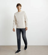 Pull col rond jeux de points beige - IZAC