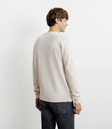 Pull col rond jeux de points beige - IZAC