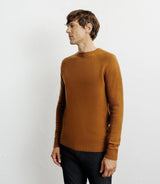 Pull en laine col rond camel foncé - IZAC