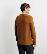 Pull en laine col rond camel foncé - IZAC
