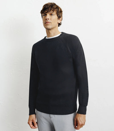 Pull en laine col rond noir - IZAC