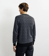 Pull col rond fantaisie noir - IZAC