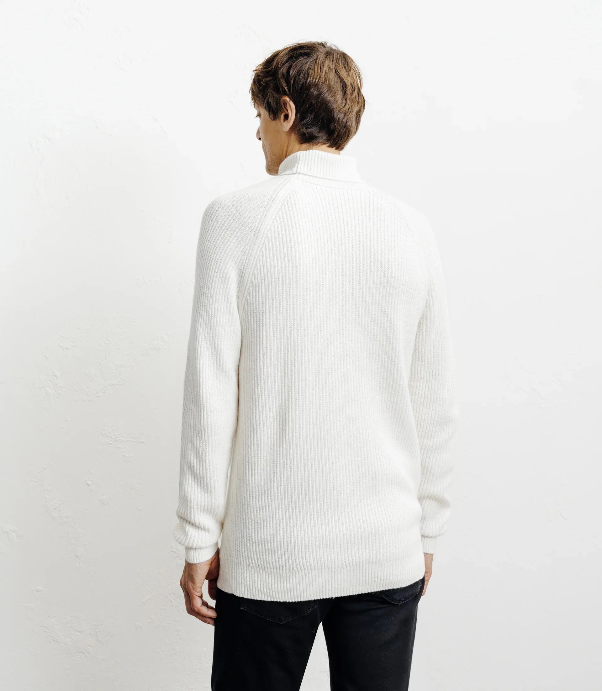 Pull col roulé uni écru - IZAC