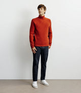 Pull col roulé uni rouge clair - IZAC