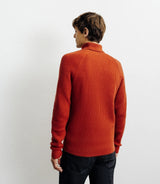 Pull col roulé uni rouge clair - IZAC