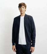 Cardigan zippé col teddy marine - IZAC