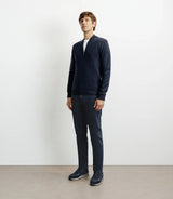 Cardigan zippé col teddy marine - IZAC