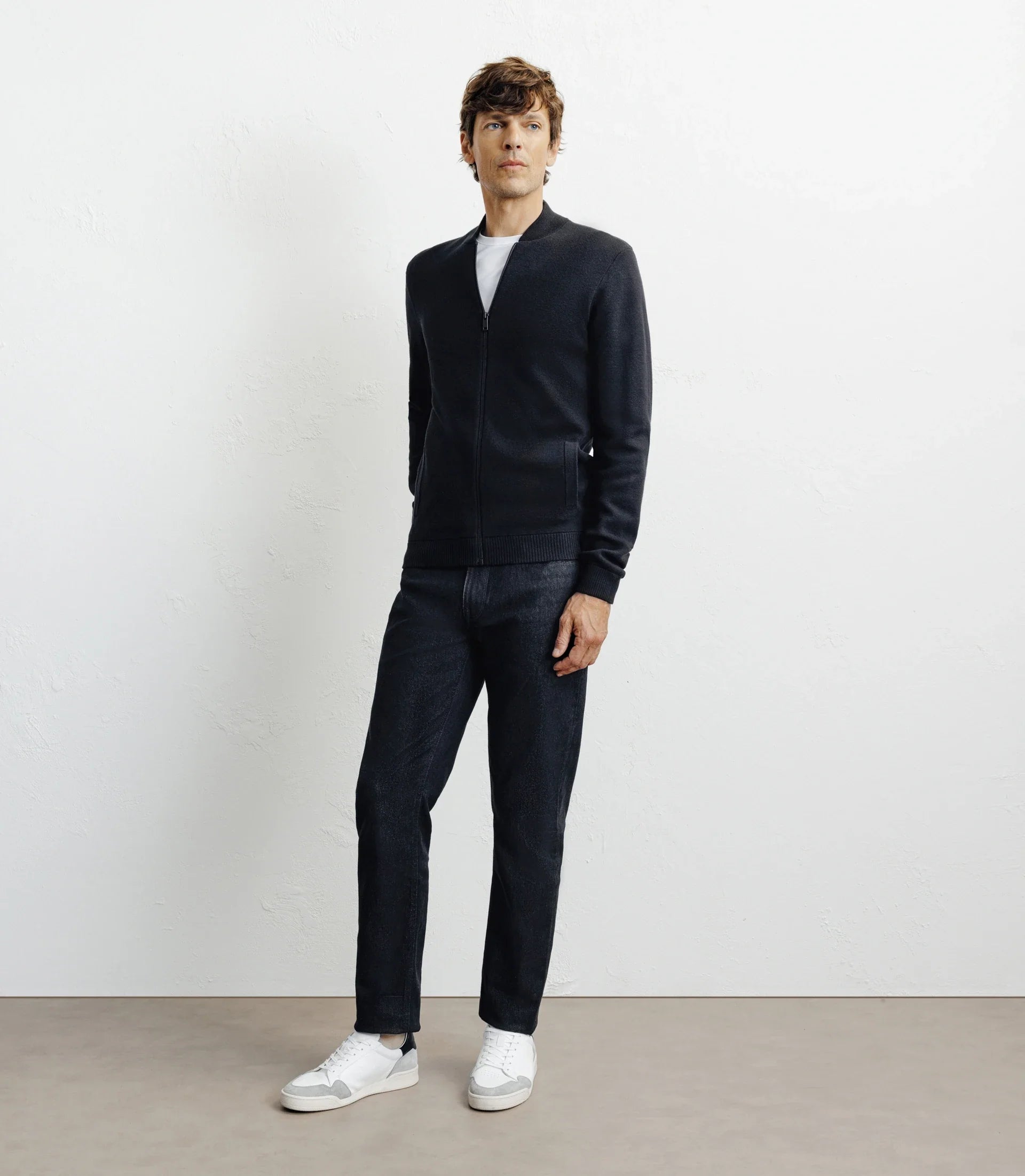 Cardigan zippé col teddy noir - IZAC