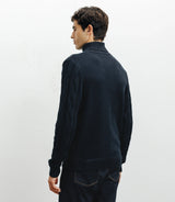 Pull col roulé torsadé marine - IZAC