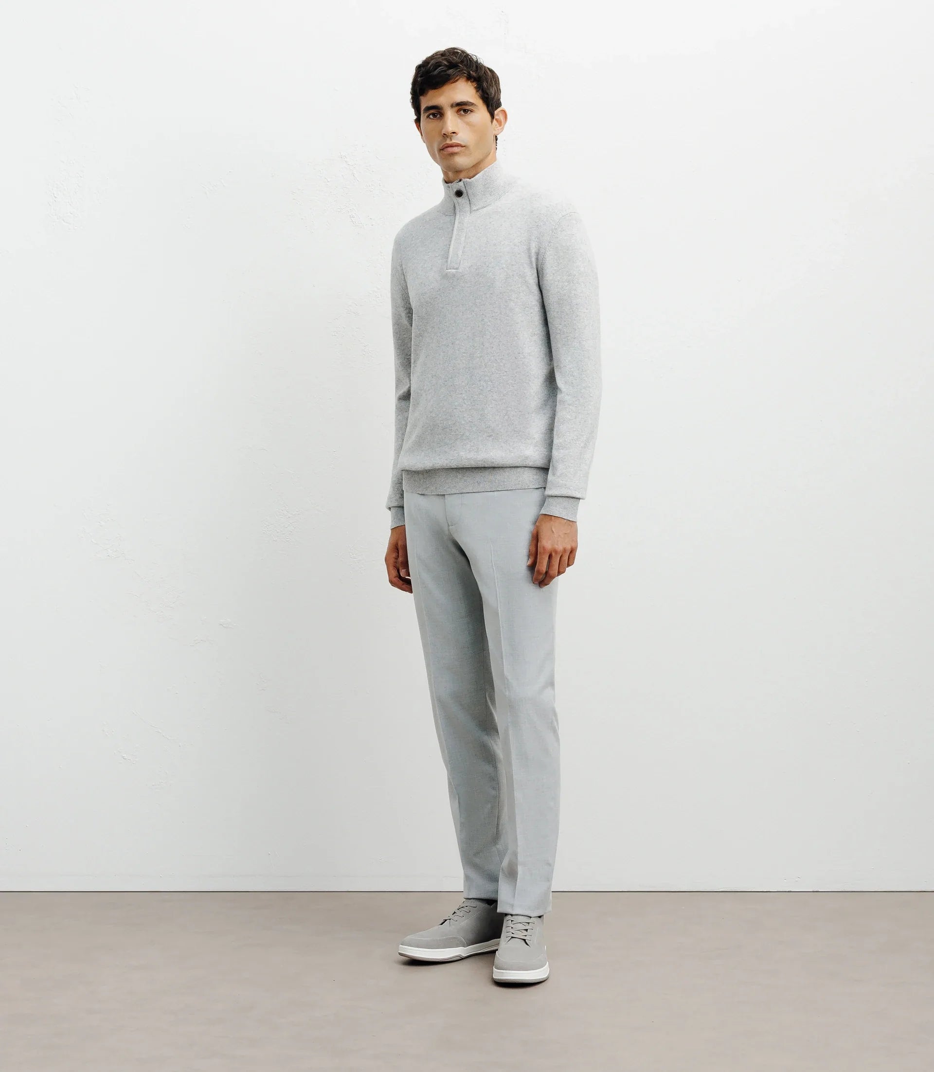 Pull col montant gris chiné - IZAC