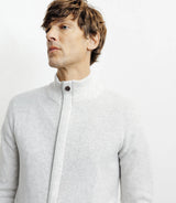 Gilet zip col montant gris chiné - IZAC