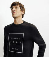 Pull col rond fantaisie noir - IZAC