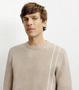 Pull col rond fantaisie beige - IZAC