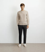 Pull col rond fantaisie beige - IZAC