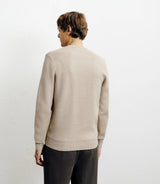 Pull col rond fantaisie beige - IZAC