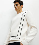 Pull col rond fantaisie ecru - IZAC