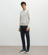 Pull col rond fantaisie ecru - IZAC