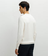 Pull col rond fantaisie ecru - IZAC