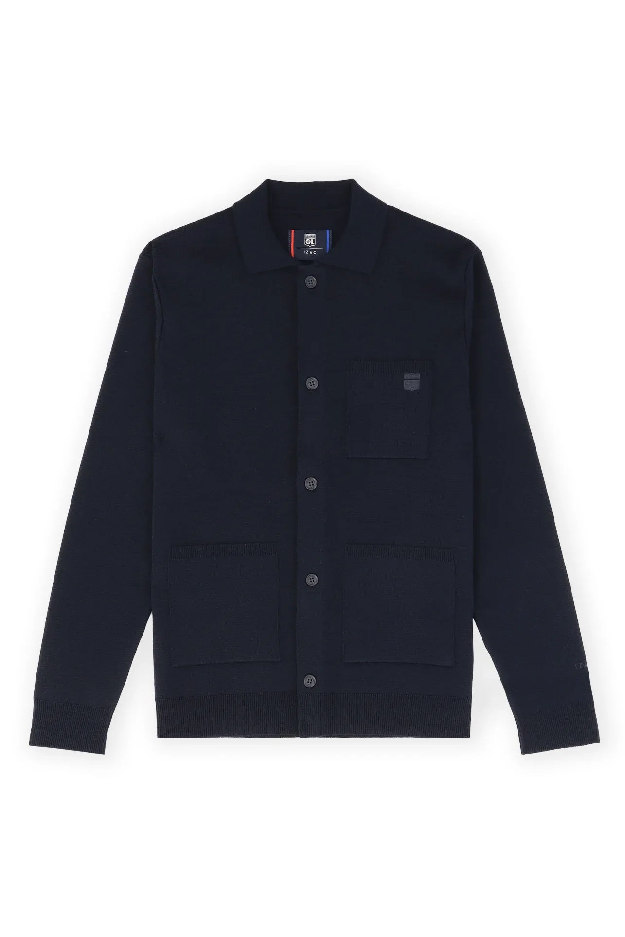 Cardigan surchemise en maille boutonné marine - IZAC
