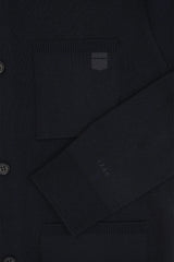 Cardigan surchemise en maille boutonné marine - IZAC