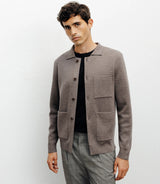 Cardigan surchemise en maille chatain - IZAC