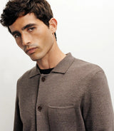 Cardigan surchemise en maille chatain - IZAC