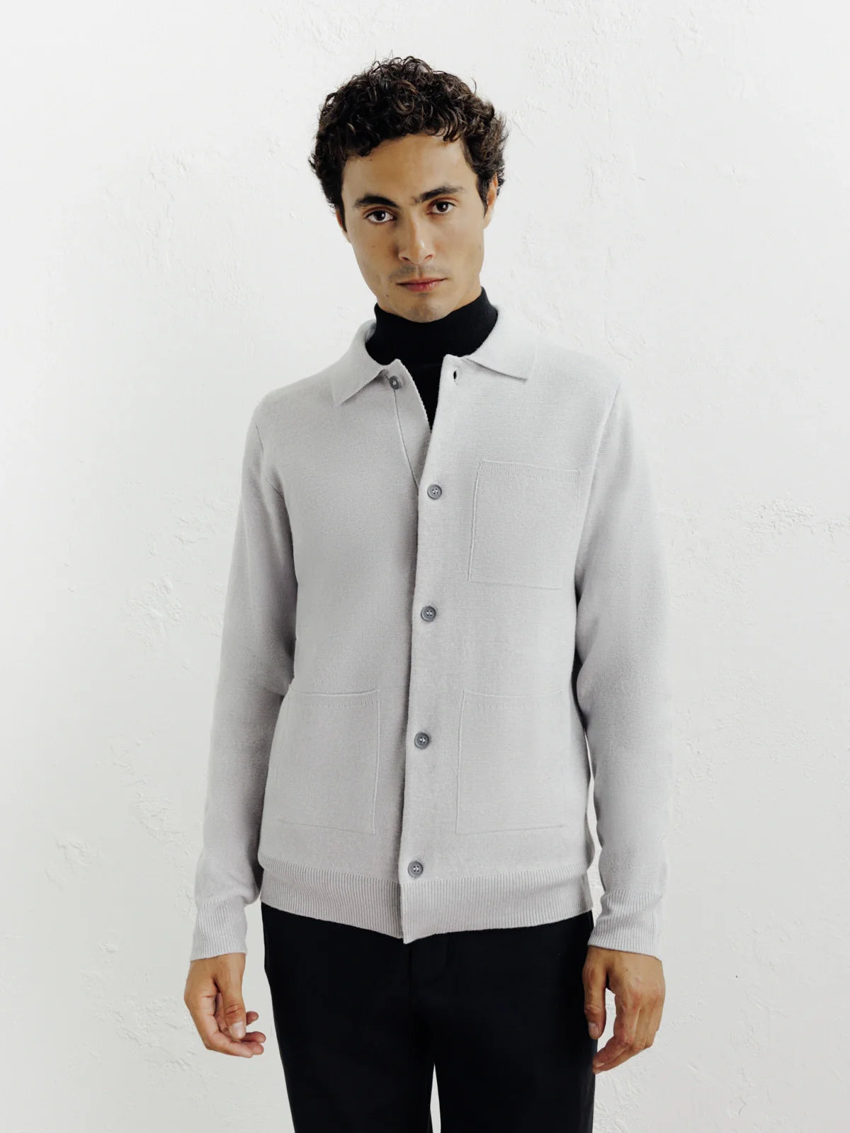 Cardigan surchemise en maille gris chine - IZAC