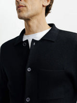 Cardigan surchemise en maille noir - IZAC