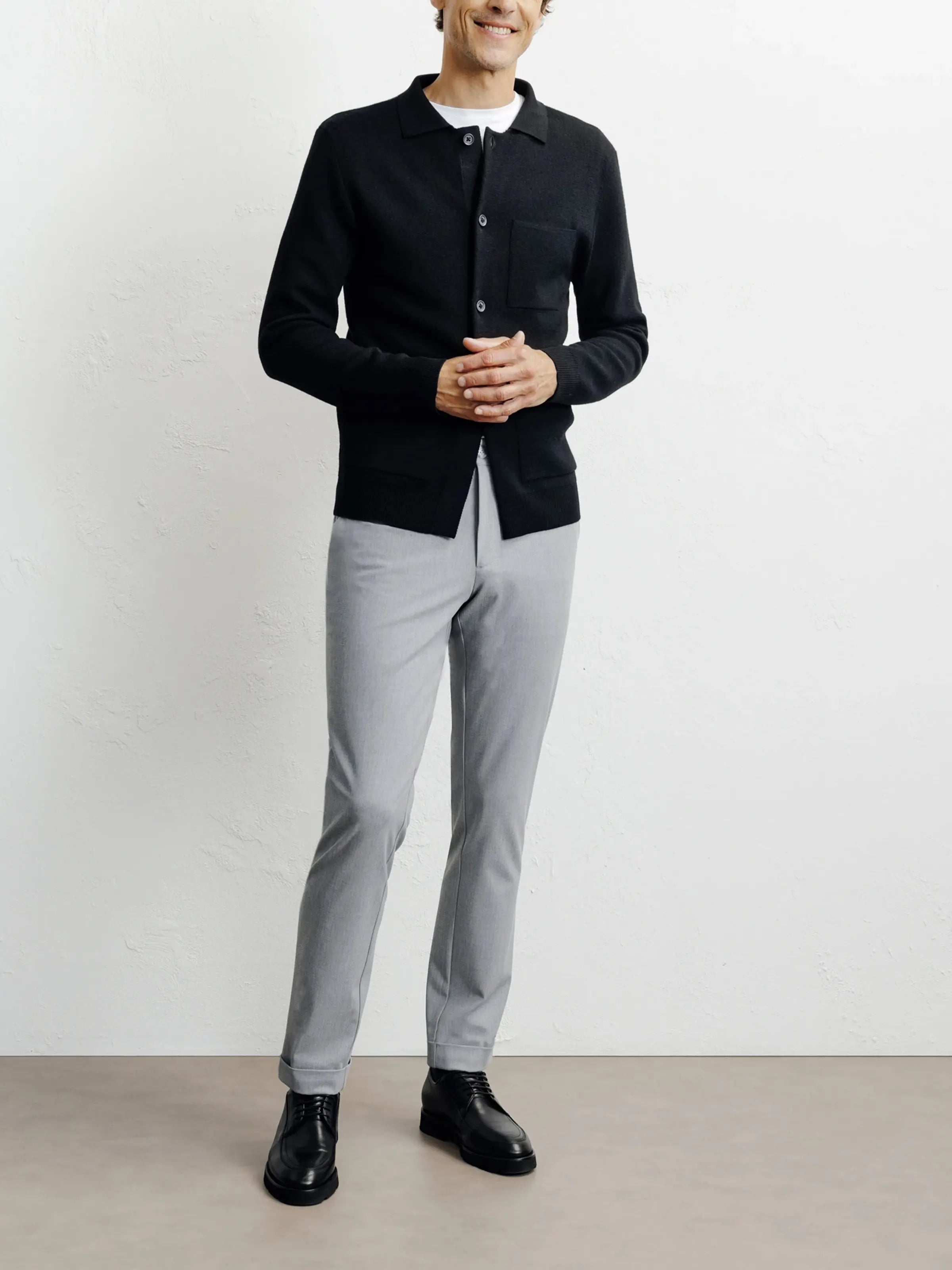 Cardigan surchemise en maille noir - IZAC