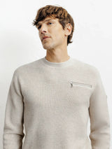 Pull col rond beige - IZAC