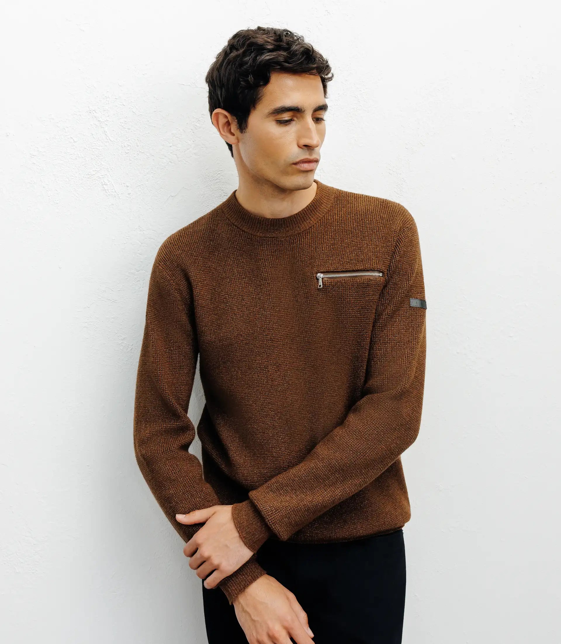Pull col rond bronze - IZAC