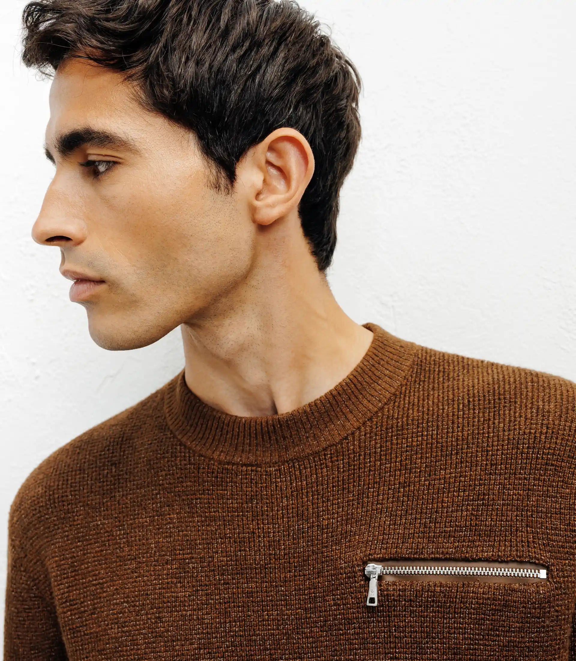 Pull col rond bronze - IZAC