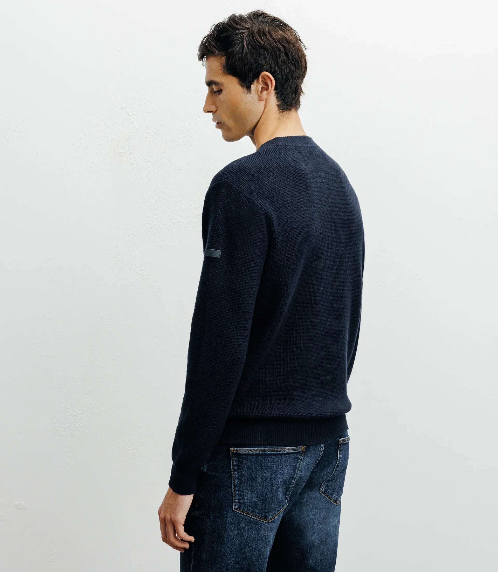 Pull col rond marine - IZAC