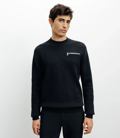 Pull col rond noir - IZAC