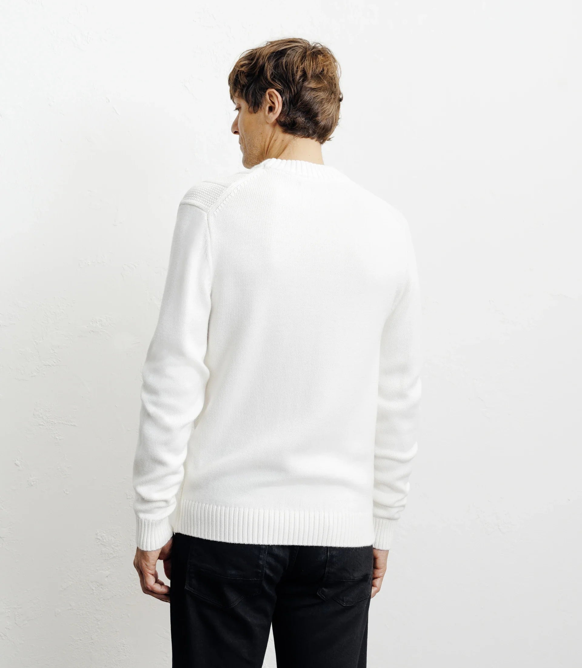 Pull col rond ecru - IZAC