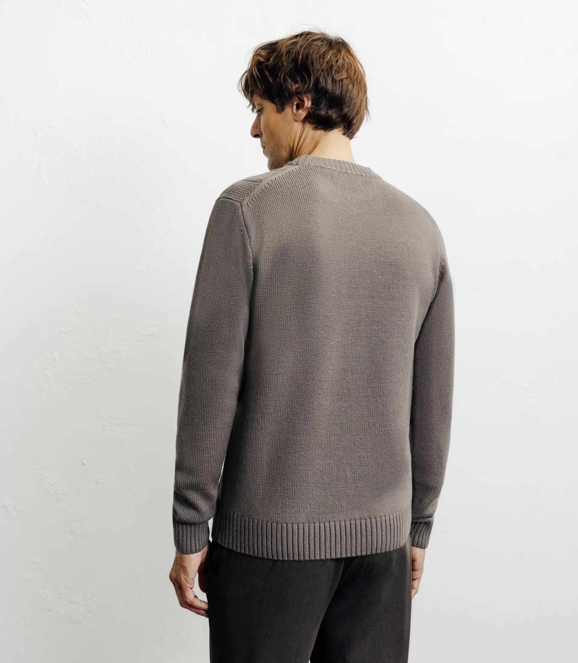 Pull col rond taupe - IZAC