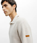 Pull col polo ouvert beige - IZAC
